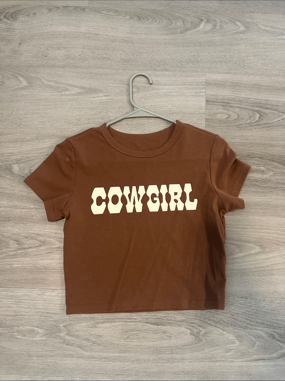 Amazon Brown 'Cowgirl' Crop Tee